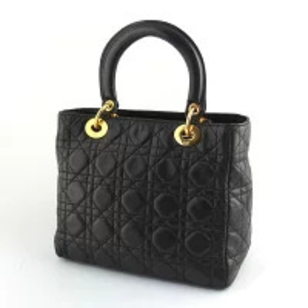 Dior black  Christian lambskin Lady handbag